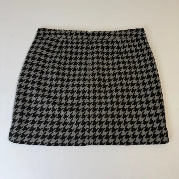 J.Crew Women's Houndstooth Wool Blend Mini Skirt Size 6 Preppy Y2K - Picture 2 of 9